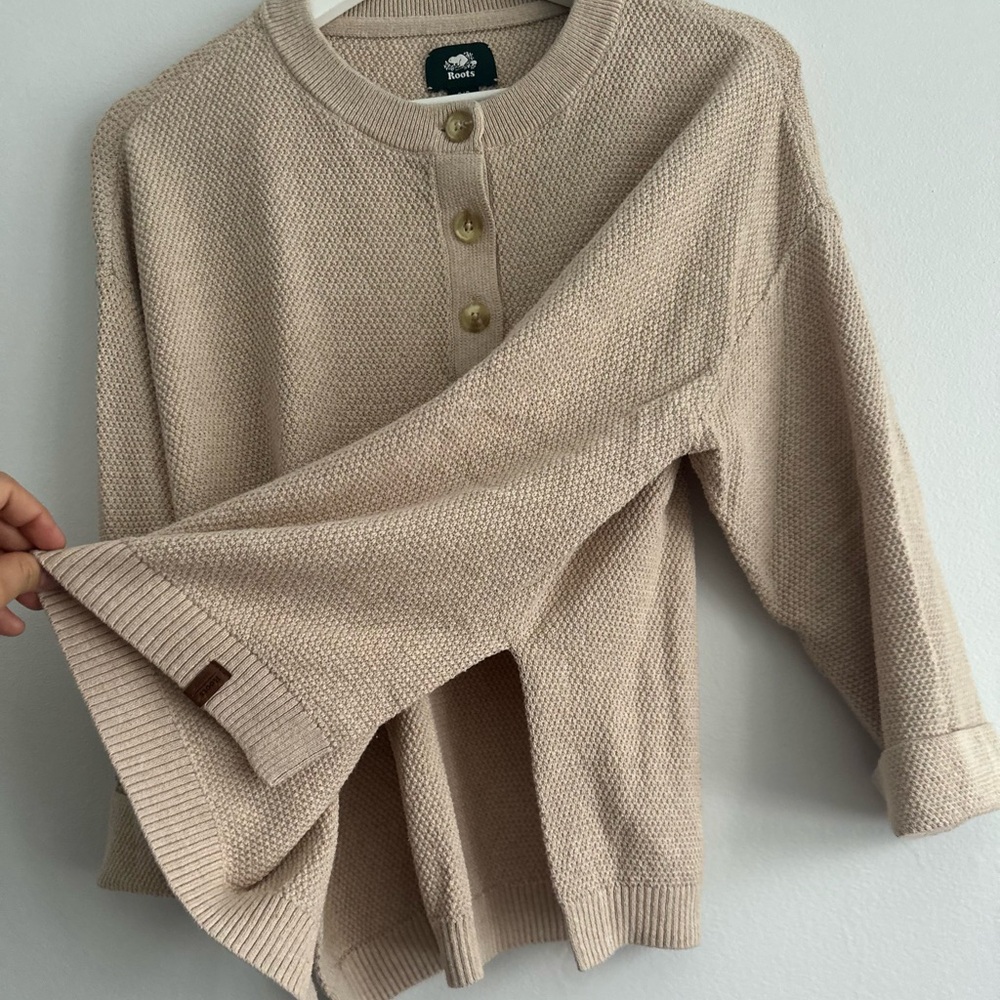 Roots Beige Knit Sweater‎ Small - Picture 7 of 7